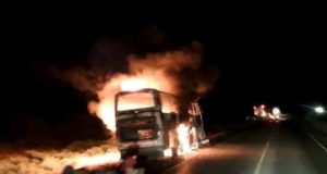 48 narrowly escape death after Tahmeed bus bursts into flames