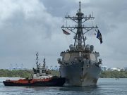US guided-missile destroyer USS Ross arrives in Mombasa